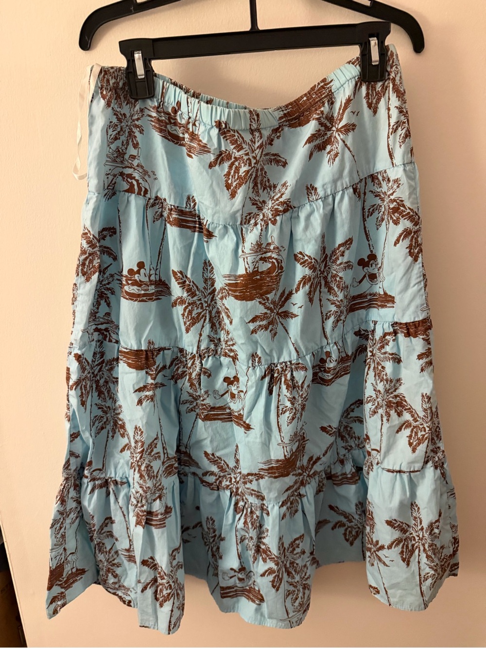 Disney Light Blue and Brown A-Line Skirt